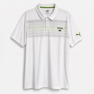 Puma Men’s White Polo Shirt with Subtle Green Accents
